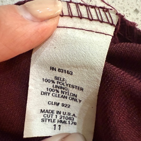 Rampage Vintage Burgundy Skirt Suit - Size 11 - Picture 7 of 7